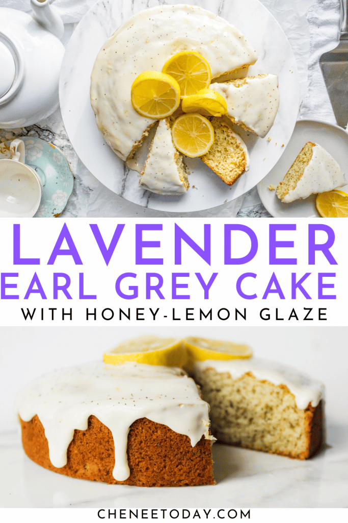 Lavender Earl Grey Cake Recipe with Honey Lemon Glaze | Chenée Today
