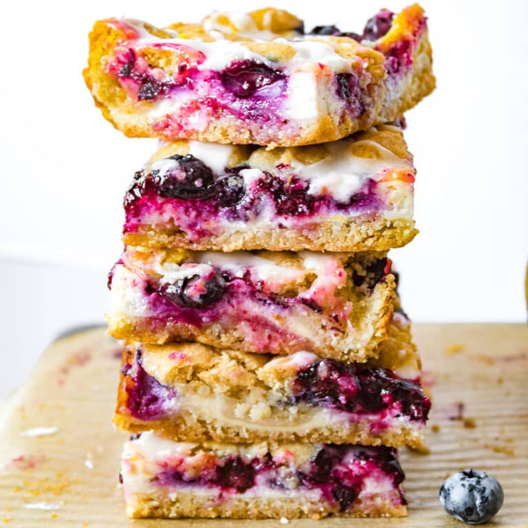 Blueberry Cream Cheese Bars with Sugar Cookie Dough - Chenée Today
