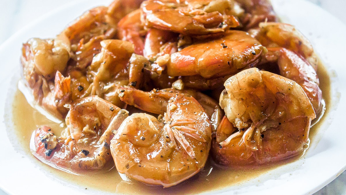 new orleans bbq shrimp on a plate