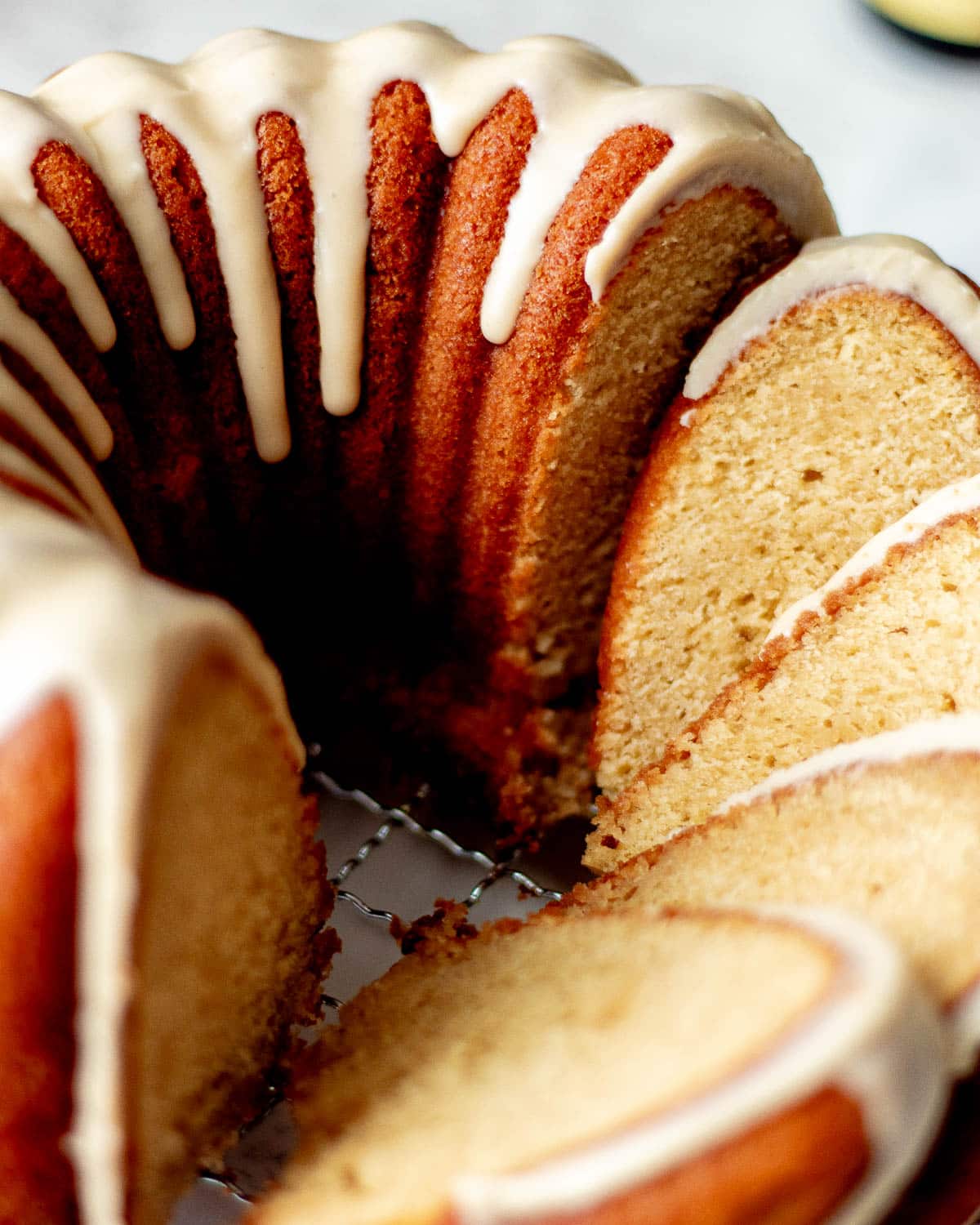 rum soaked cake baba on a rack