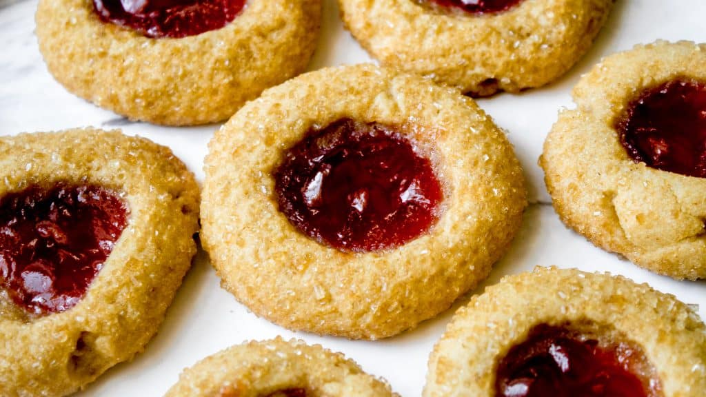 Peanut Butter and Jelly Thumbprint Cookies Recipe | Chenée Today