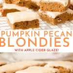 Easy Pumpkin Blondies Recipe with Toasted Pecan | Chenée Today
