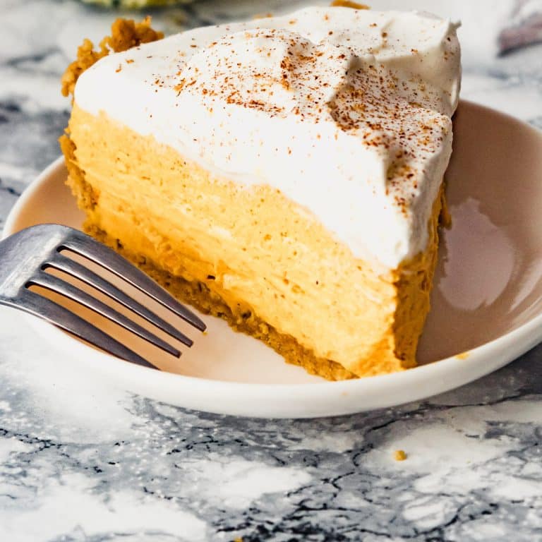 Pumpkin Mousse Pie with Maple Cookie Crust - No Bake! - Chenée Today