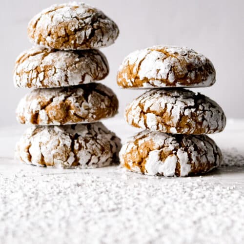 ginger crinkle cookies stacked