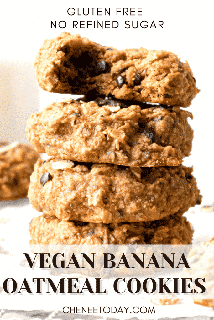 Banana Oatmeal Cookies - Vegan, Gluten Free, No Refined Sugar! | Chenée Today