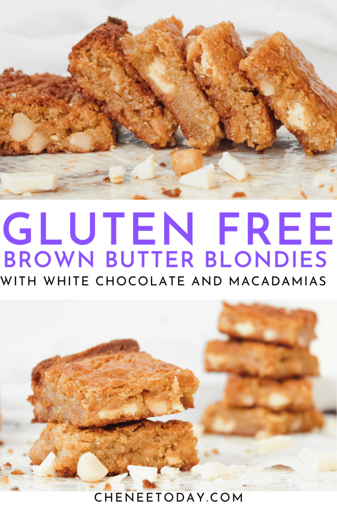 Best Ever Gluten Free Blondies Recipe with White Chocolate Chunks | Chenée Today