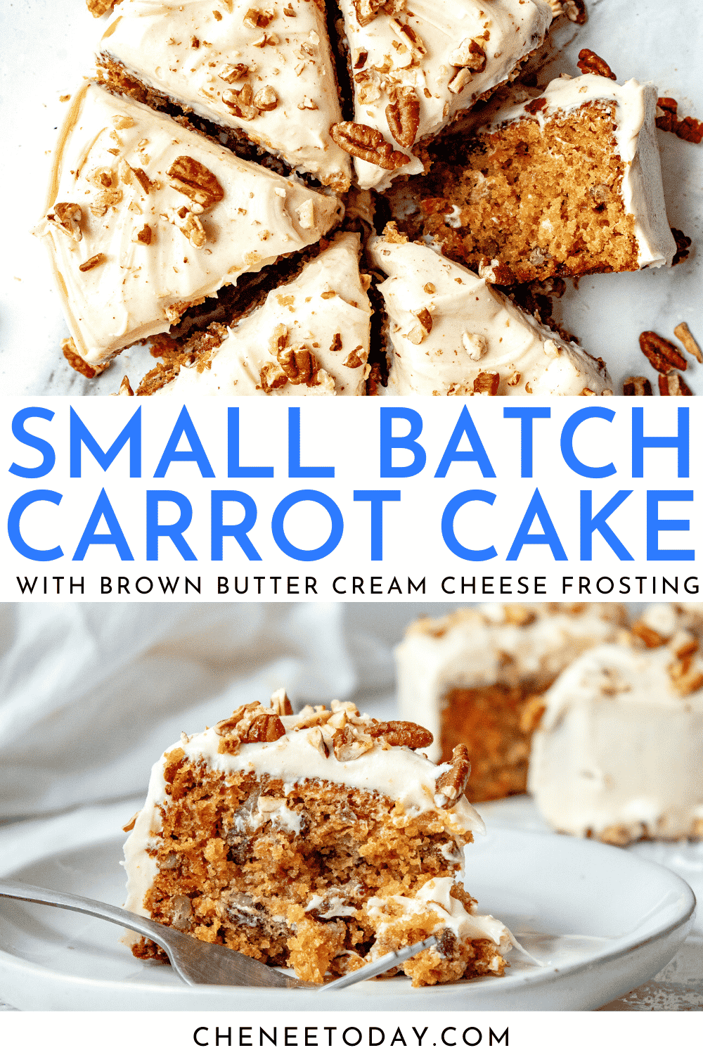 Best Ever Small Batch 6 Inch Mini Carrot Cake Recipe | Chenée Today