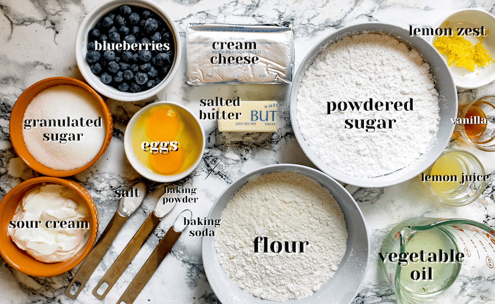 all the ingredients in prep bowls