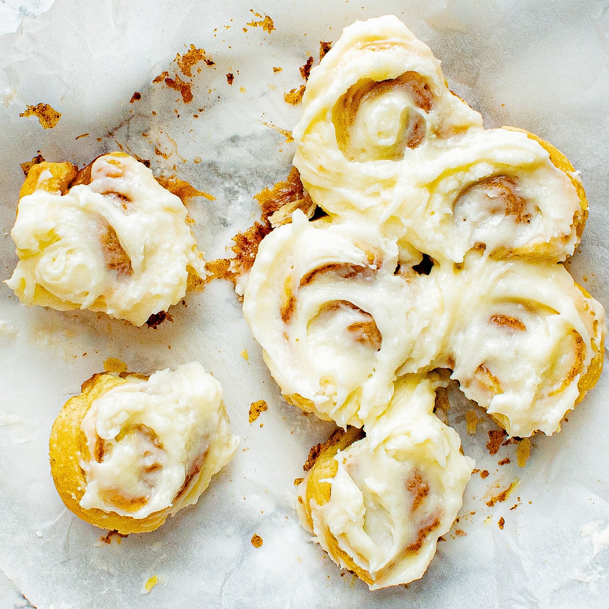 puff pastry cinnamon rolls with cream cheese frosting