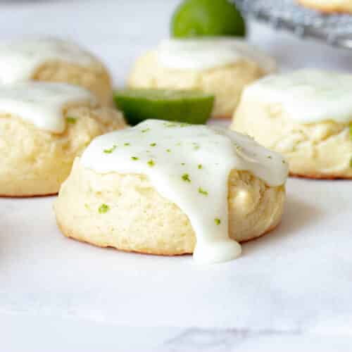 easy key lime cookies on a plate