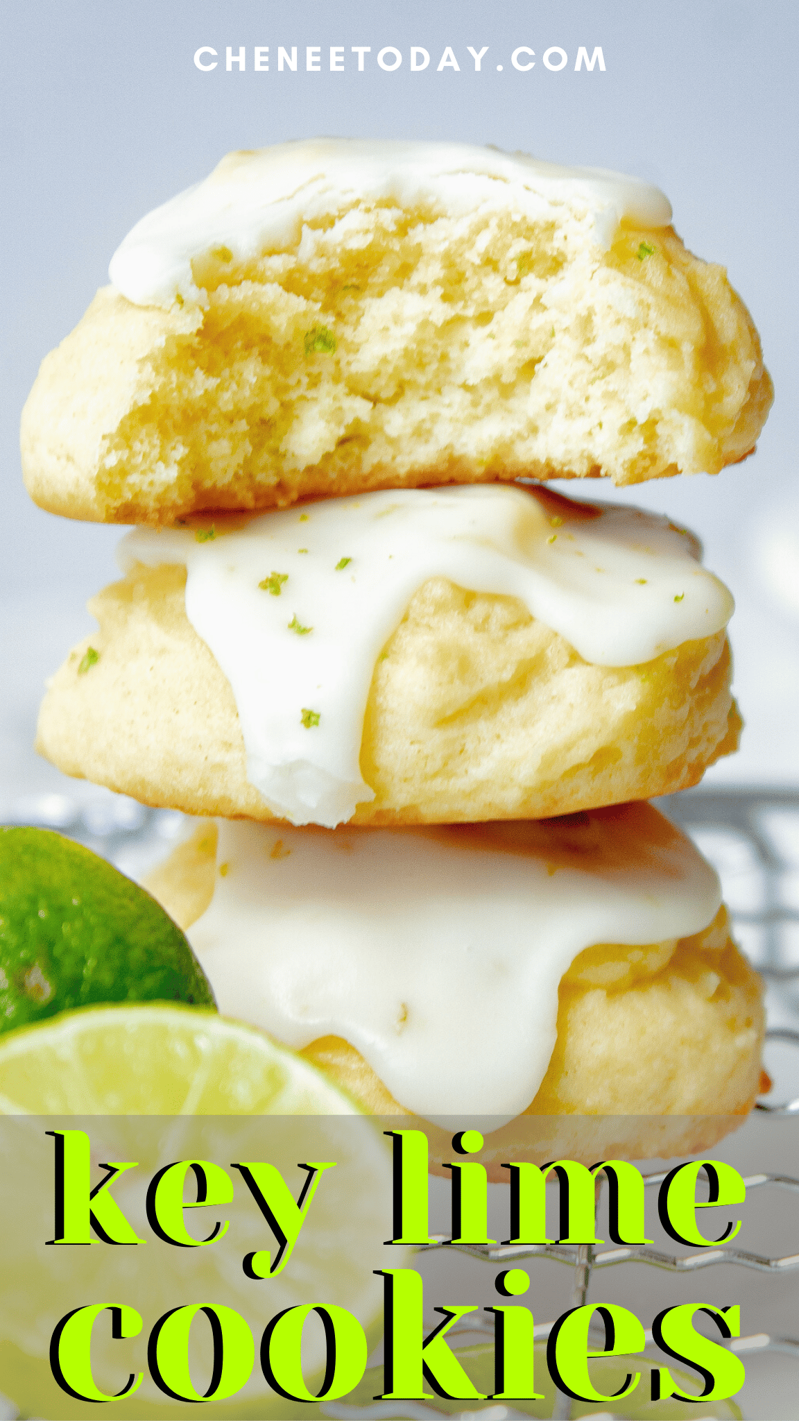 Key Lime Cookies with an Easy Powdered Sugar Citrus Glaze | Chenée Today