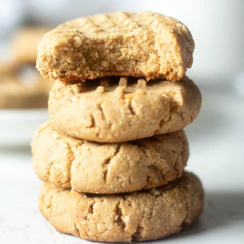 stack of almond flour peanut butter cookies