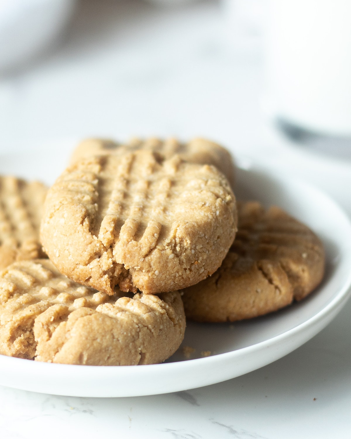 almond flour peanut butter cookies on a plate