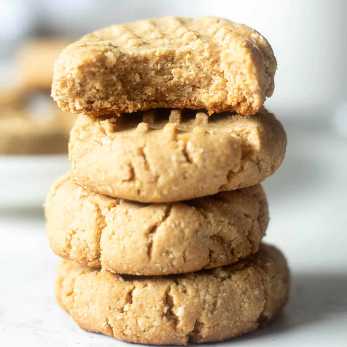 stack of almond flour peanut butter cookies