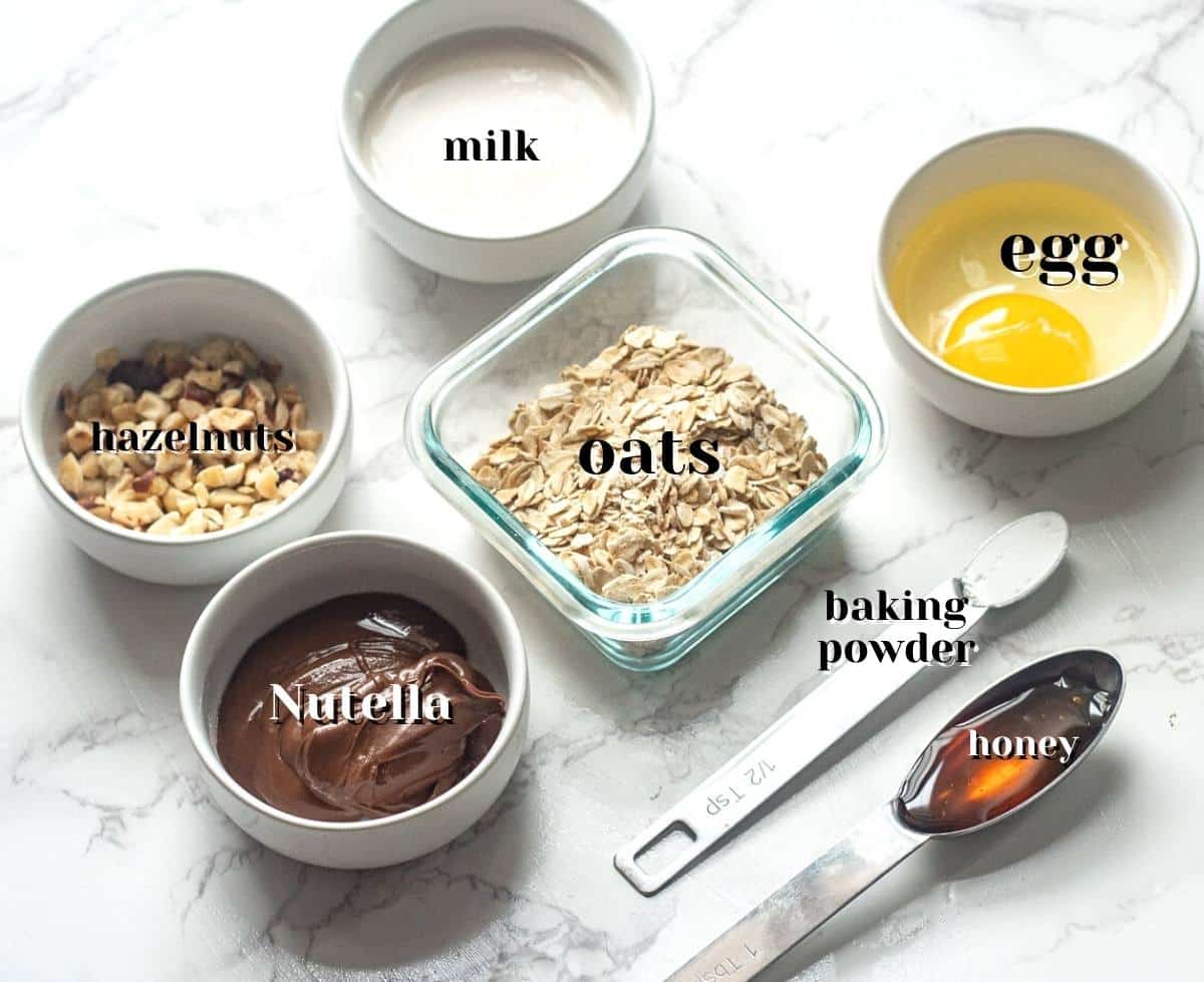 ingredients for nutella baked oats