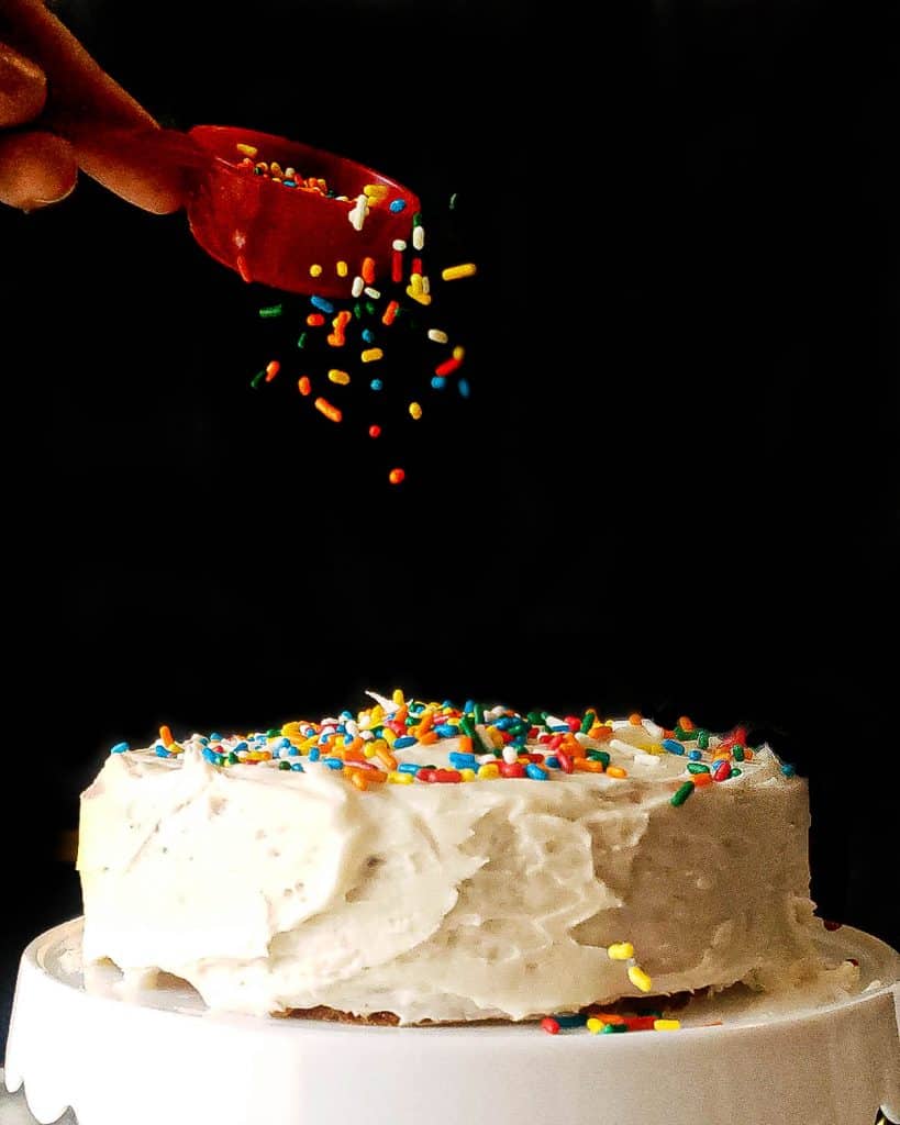 sprinkles on mini vanilla cake recipe for one
