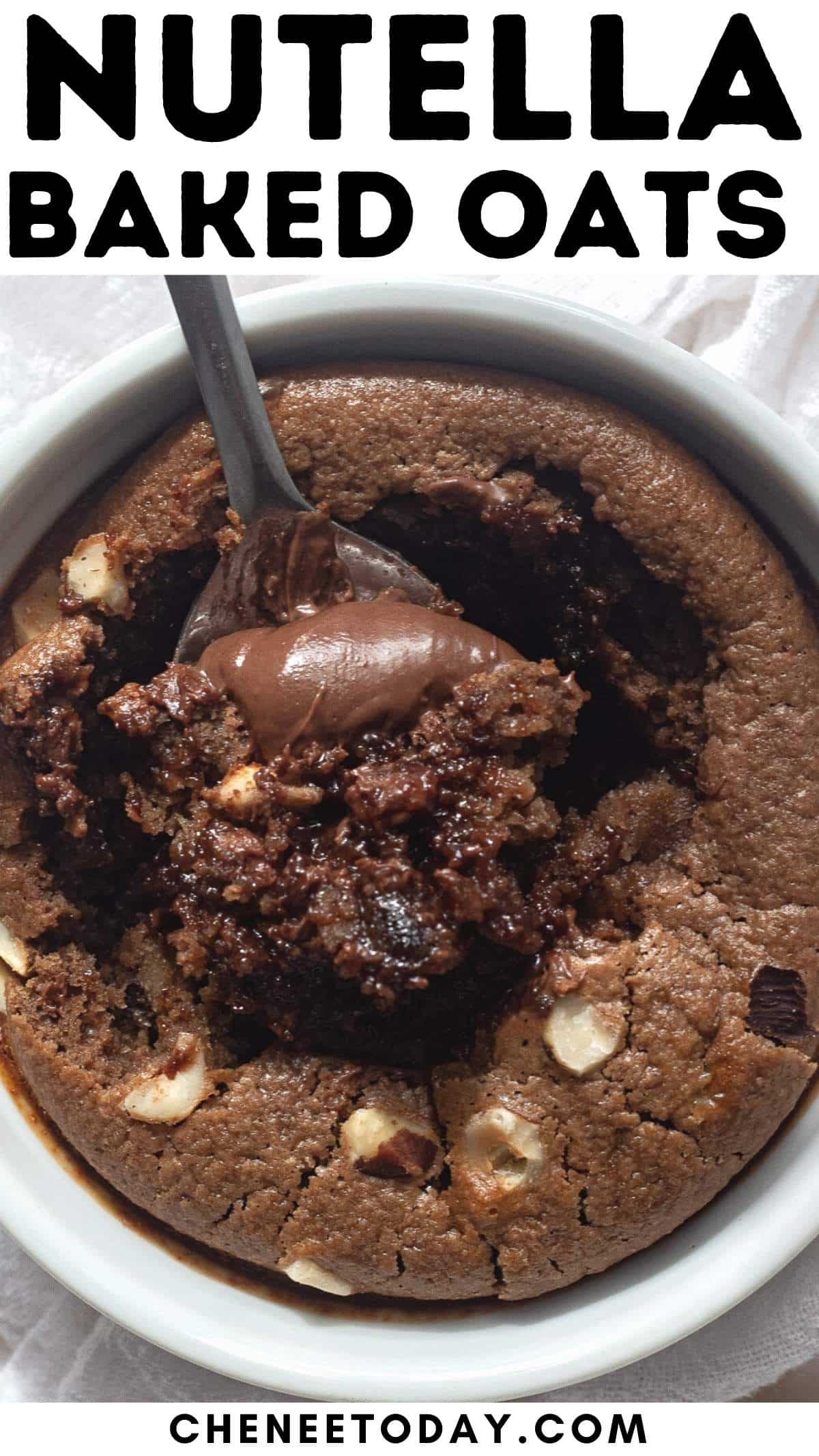 pin for Nutella baked oats