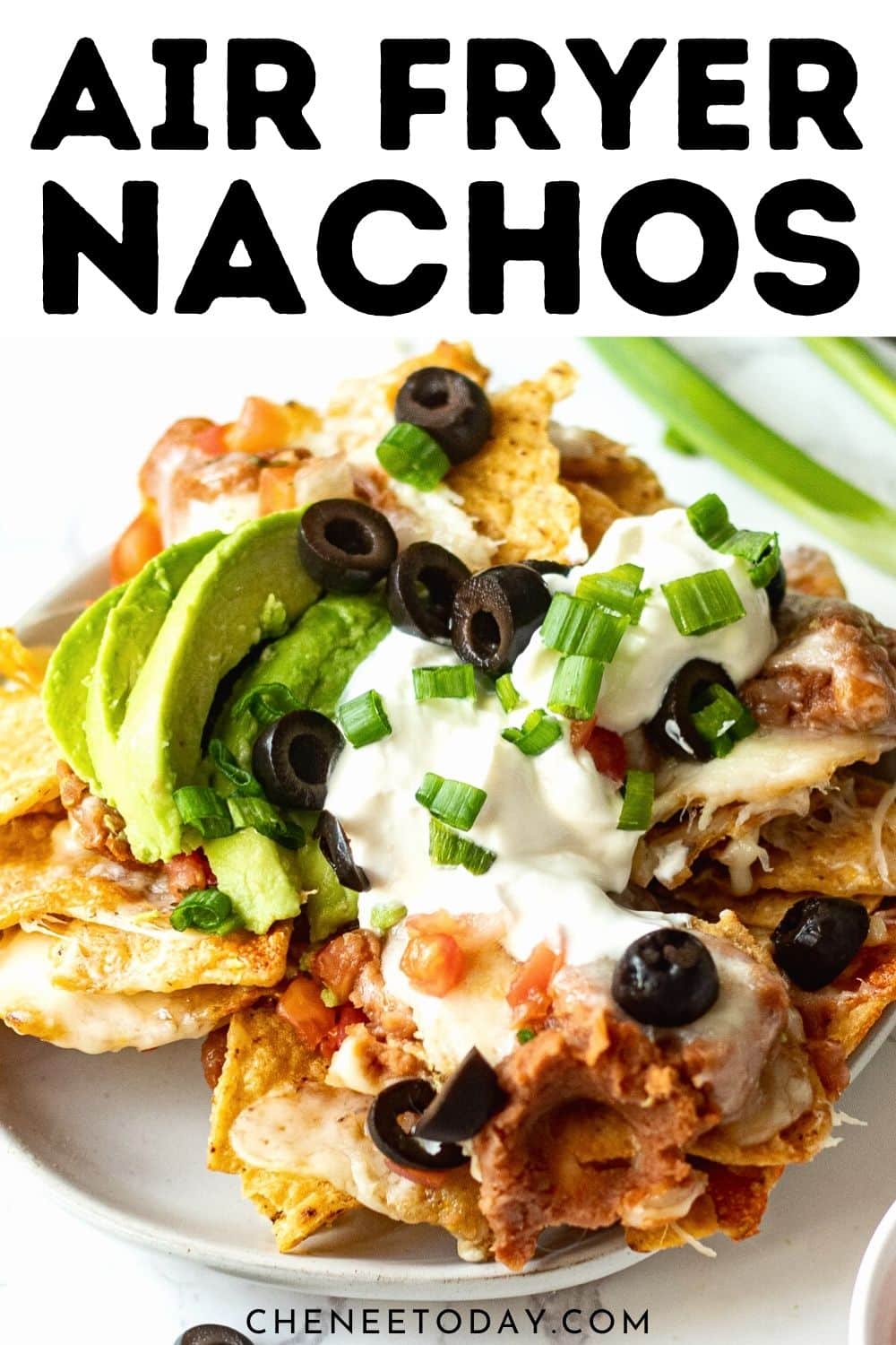 pin image for air fryer nachos