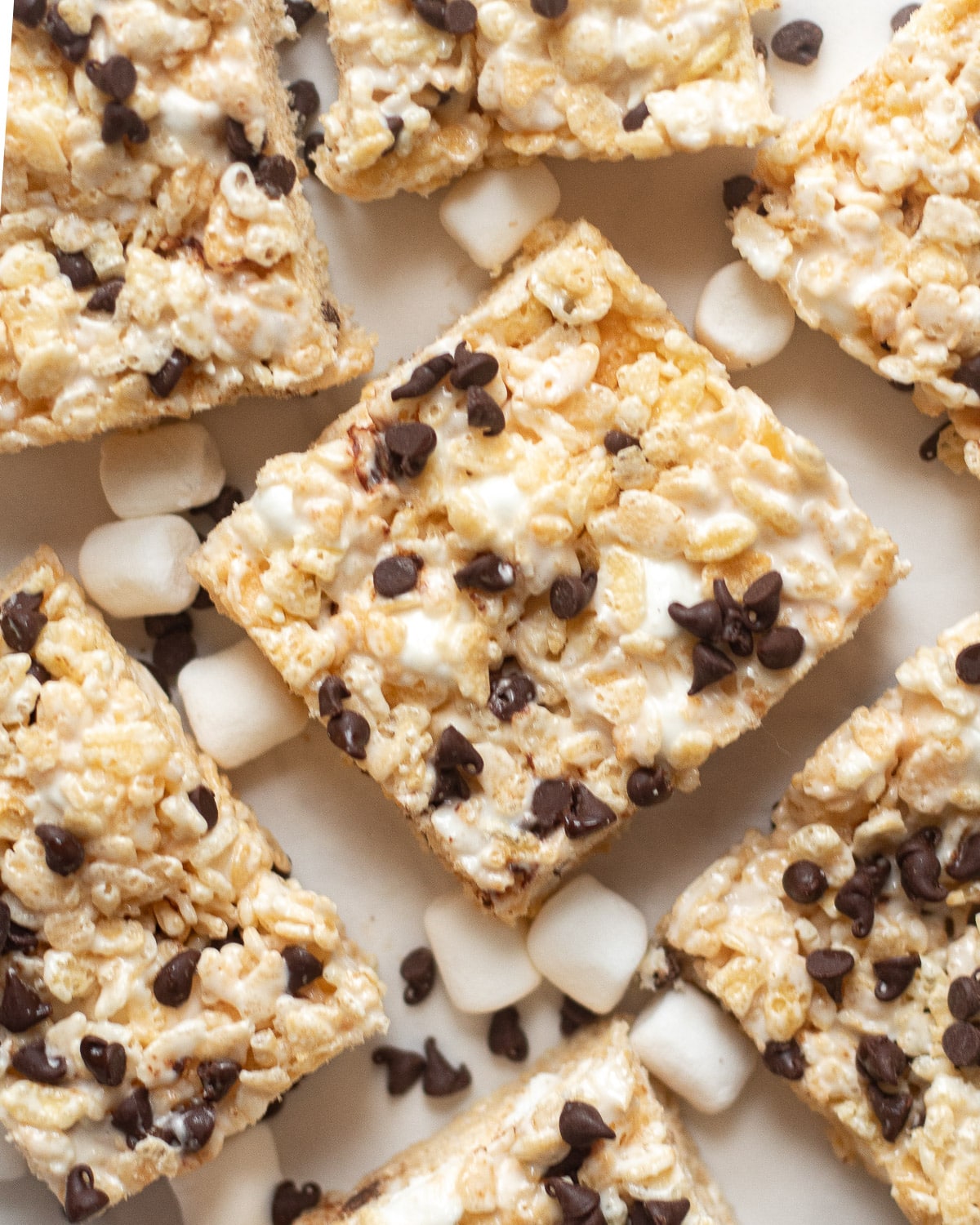 chocolate chip rice krispie treats from above