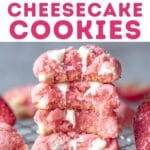 pin image for strawberry cheesecake cookies