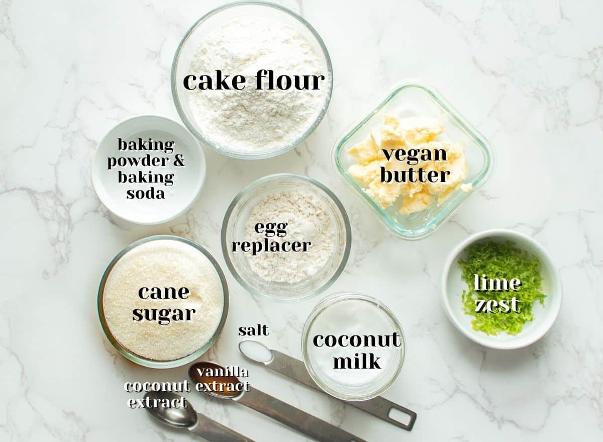 ingredients for dairy free coconut cake recipe