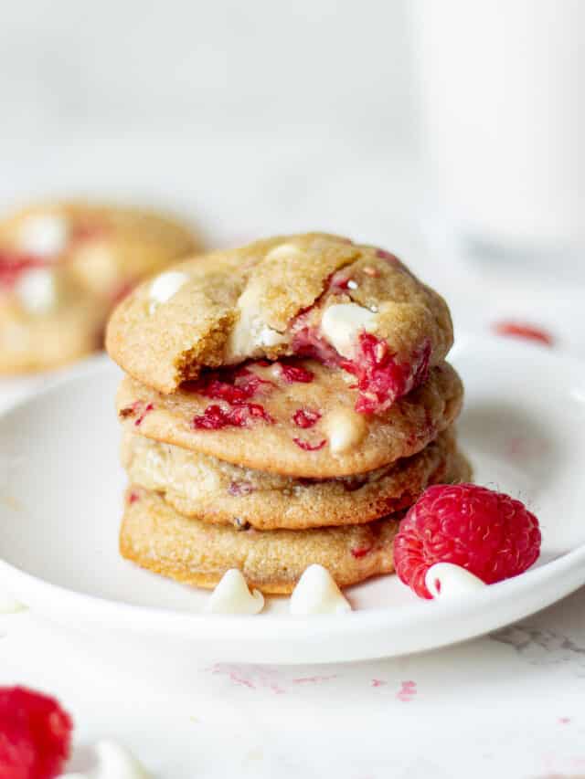 Raspberry White Chocolate Cookies Recipe - Chenée Today