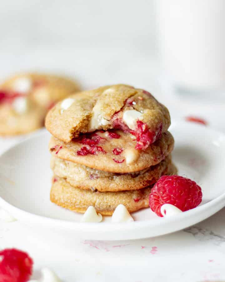 Raspberry White Chocolate Cookies - Subway Inspired - Chenée Today