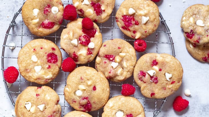 Raspberry White Chocolate Cookies - Subway Inspired - Chenée Today