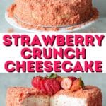 strawberry crunch cheesecake pin image