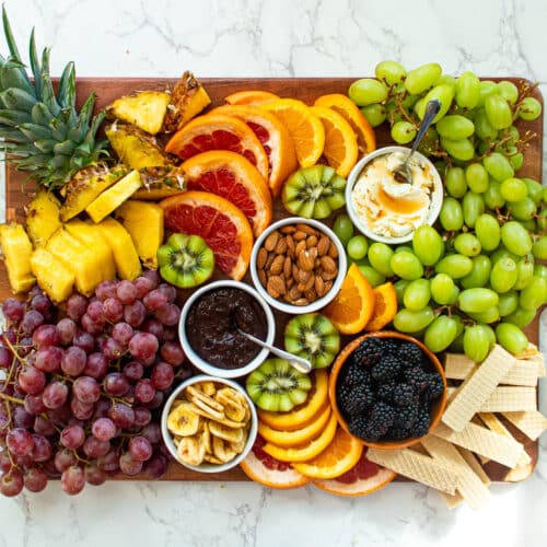 fruit charcuterie board from above