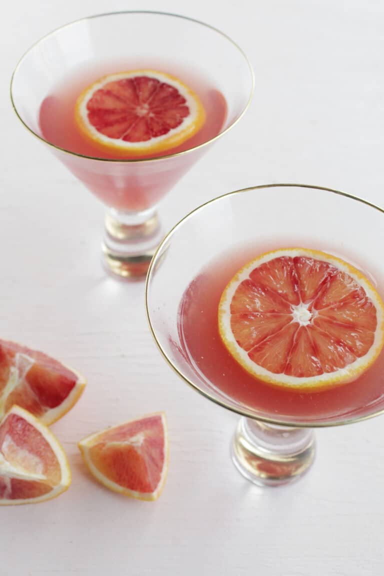 Christmas gin martini with blood orange