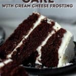 chocolate cake with cream cheese frosting pin
