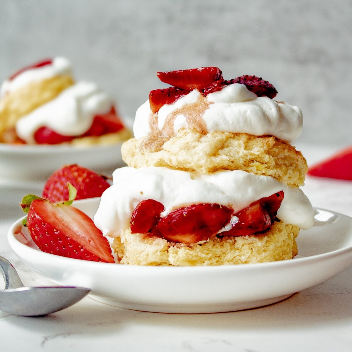 balsamic strawberry shortcake made with fresh summer berries