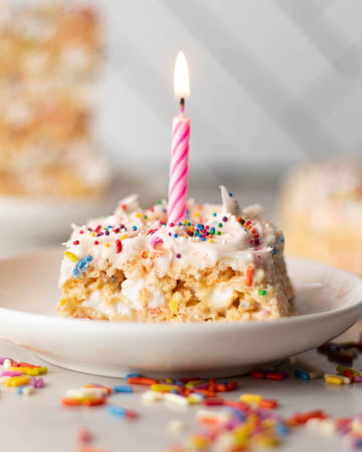Birthday Rice Krispie Treats - Cake Batter Recipe - Chenée Today